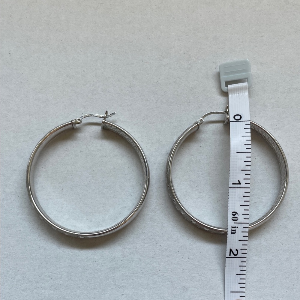 NWOT Sterling Silver Hoop Earrings - Picture 3 of 8